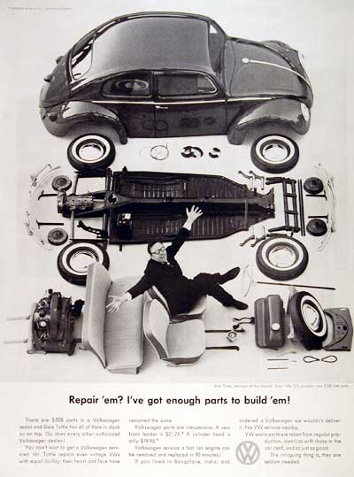 1960 Volkswagen Beetle Spare Parts original vintage advertisement